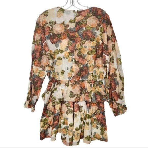 SOMETHING NAVY Printed Rose Ruffle Romper - Picture 5 of 11